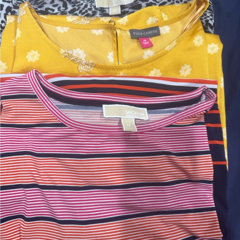 Bundle of 3 Scoop Neck Blouses, Size 2X